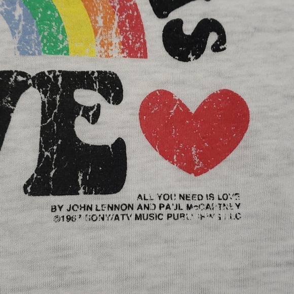NWOT BEATLES "ALL YOU NEED IS LOVE" CONCERT SHIRT- size M - Picture 7 of 8